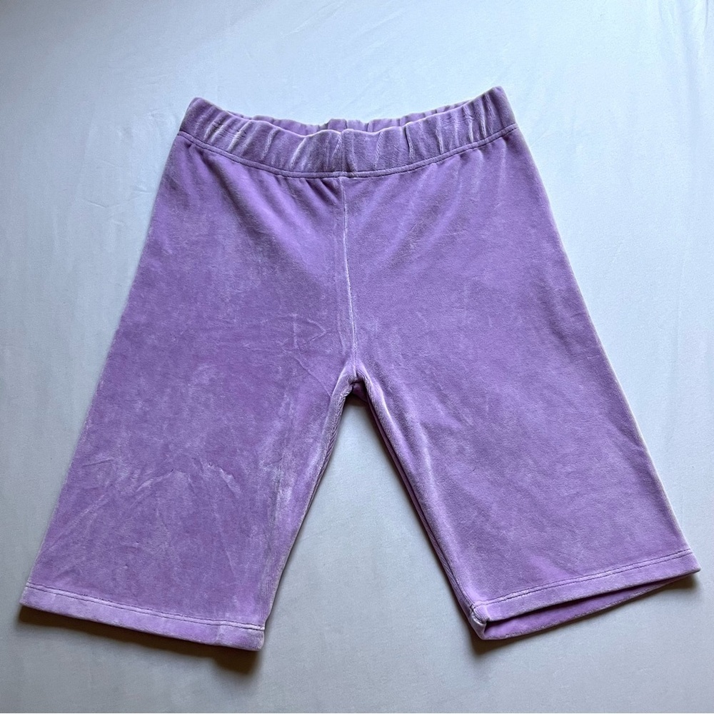 NWT NEW GIRL ORDER lilac purple knit‎ suede biker shorts